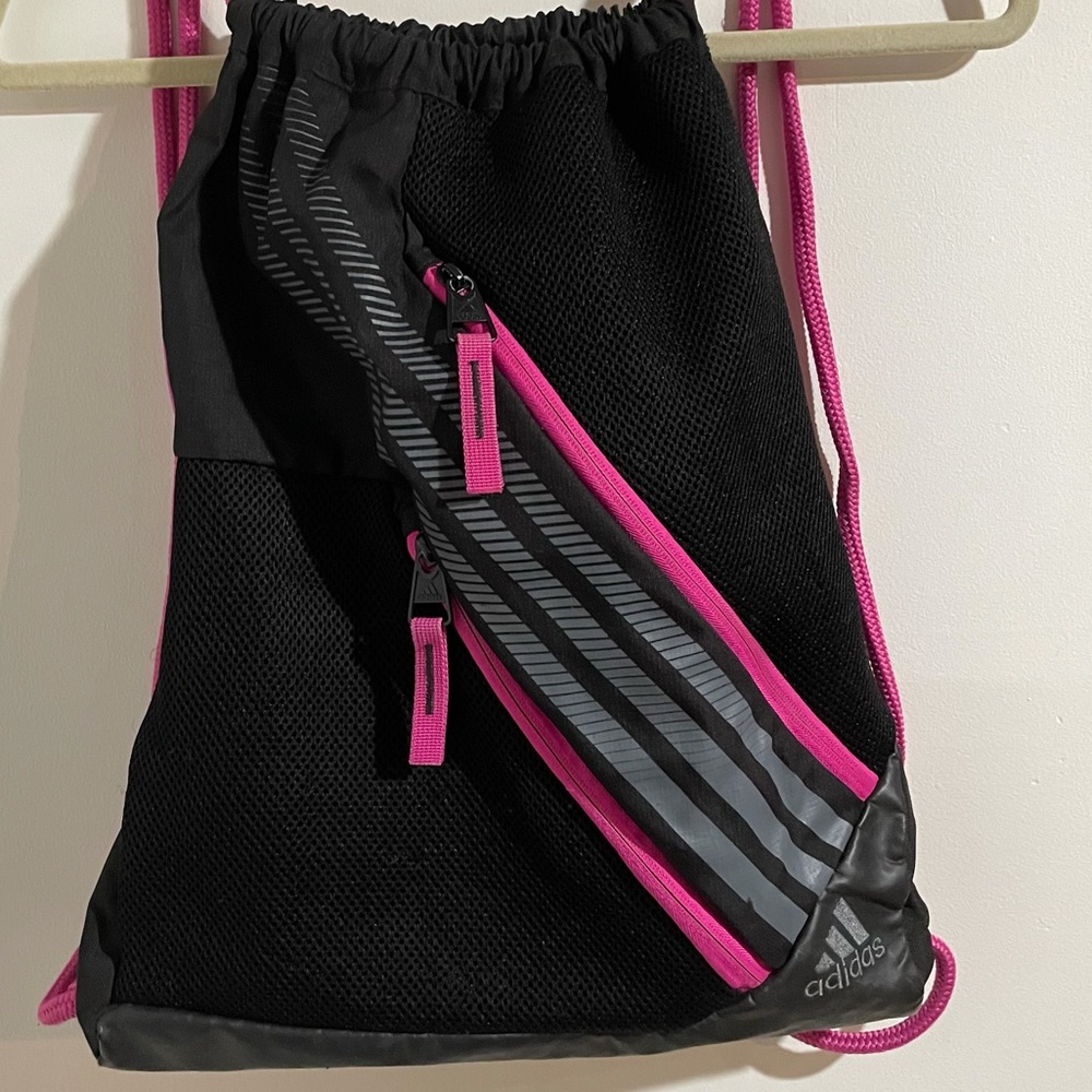 Adidas Drawstring Bag With Two Zipper Compartments